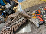 Vtg Plaster Harley Davidson Eagle Wall Sign Mirror Display 23x15 Dealer Plaque!