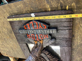 Vtg Plaster Harley Davidson Eagle Wall Sign Mirror Display 23x15 Dealer Plaque!