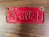 VTG Original 1967 Wyoming Motorcycle License Plate 1-392 Harley Indian