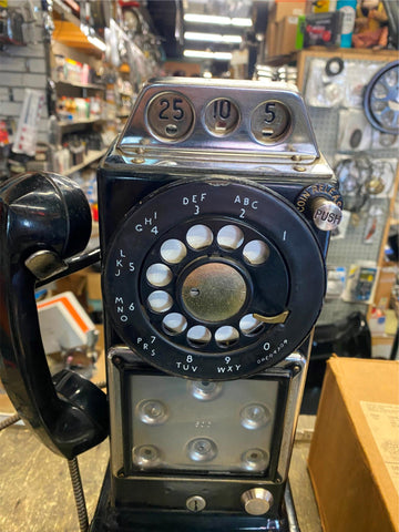 1970s Automatic Electric 3 Slot Rotary Dial Payphone Vintage Coin Pay Telephone