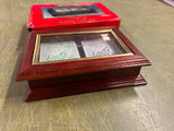 Vintage NOS Spalding Mahogany Wood Playing Card Box W/ 2 Card Decks