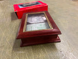 Vintage NOS Spalding Mahogany Wood Playing Card Box W/ 2 Card Decks