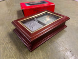 Vintage NOS Spalding Mahogany Wood Playing Card Box W/ 2 Card Decks