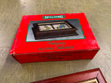 Vintage NOS Spalding Mahogany Wood Playing Card Box W/ 2 Card Decks