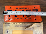 VTG NOS Original 1969 Illinois Motorcycle License Plate 71457 Harley Indian