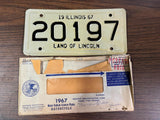 VTG NOS 1967 Illinois Motorcycle License Plate Harley FLH Honda never mounted!