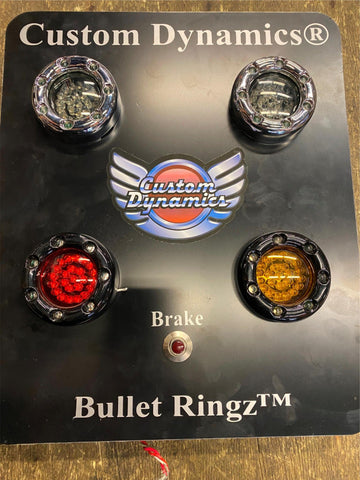 Custom Dynamics Bullet Rings LED Turn sign Display Harley Touring Softail FLH #4