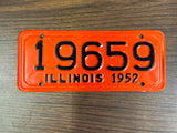 VTG Original 1952 Illinois Motorcycle License Plate 19659 Harley Indian