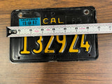 VTG Original 1963 California Motorcycle License Plate 132924 Harley Indian