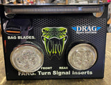 Fang Drag Specialties LED Turn sign Bag Blades Display Harley Touring Softail FL