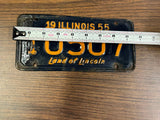VTG Original 1955 Illinois Motorcycle License Plate 10507 Harley Indian