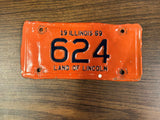 VTG Original 1969 Illinois Motorcycle License Plate 624 Harley Indian Rare