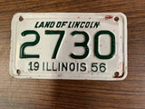 VTG Original 1956 Illinois Motorcycle License Plate 2730 Harley Indian