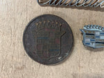 Vintage OEM Lot Of 3 Cadillac Car Logo Hubcap, Trunk, & Side Emblems