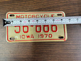 VTG Original 1970 Iowa Motorcycle License Plate 56-886 Harley Indian