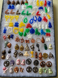 Lot Cracker Jack Prizes Charms Indian Liberty bell Western Toy Boxing Glove Vtg!