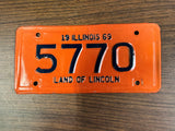 VTG Original 1969 Illinois Motorcycle License Plate 5770 Harley Indian 4 digit