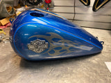 Harley Dyna Wide Glide  Gas Fuel Tank 2004^ Blue Flames FXDWG