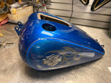 Harley Dyna Wide Glide  Gas Fuel Tank 2004^ Blue Flames FXDWG
