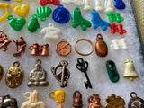 Lot Cracker Jack Prizes Charms Indian Liberty bell Western Toy Boxing Glove Vtg!