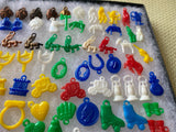 Lot Cracker Jack Prizes Charms Indian Liberty bell Western Toy Boxing Glove Vtg!