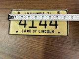 VTG Original 1971 Illinois Motorcycle License Plate 4144 Harley Indian 4 digit