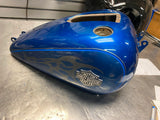 Harley Dyna Wide Glide  Gas Fuel Tank 2004^ Blue Flames FXDWG