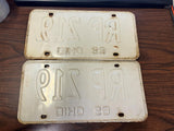 Vintage Original 1969 Ohio License Plate Set Of 2 RP 219 Man Cave