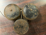 Vtg Antique Early 1900s Made In USA Heavy Duty Cast Iron Dual Fire Alarm Bells
