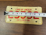 VTG Original 1968 Illinois Motorcycle License Plate 29592 Harley Indian