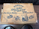Vintage 1940s Made In USA Samson Glass Holder And Ashtray Set In Orig Box