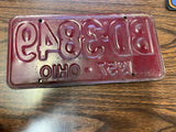 Vintage Original 1957 Ohio License Plates Pair Of 2 BD-3849 Man Cave