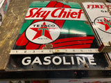 1940 Texaco Sky Chief Gas Oil Petroliana sign Advertising Porcelain Service Stat
