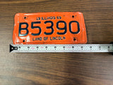VTG Original 1969 Illinois Motorcycle License Plate B5390 Harley Indian 4 digit