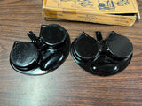 Vintage 1940s Made In USA Samson Glass Holder And Ashtray Set In Orig Box