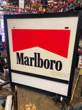 Light Up Marlboro Sign Advertising Tobacco 20x22 Cowboys Horses 1987 Vtg MAN Cav