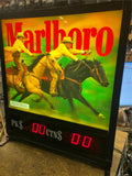 Light Up Marlboro Sign Advertising Tobacco 20x22 Cowboys Horses 1987 Vtg MAN Cav