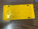 Vintage Original 1960 Ohio License Plate ZG-296 Man Cave