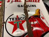1940 Texaco Fire Chief Gas Oil Petroliana sign Advertising Porcelain Service Sta