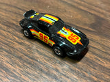 VINTAGE HOT WHEELS PORSCHE P-911 1974 THE HOT ONES GOLD WHEELS BLACK YELLOW