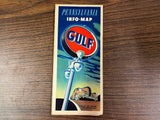 VTG 1940s Gulf Oil Company Pennsylvania State info/Road Map Pit Stop