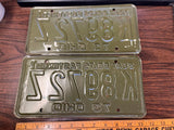 Vintage Original 1973 Ohio License Plate K8972Z Pair Of 2 Man Cave