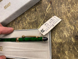 Sharp International ballpoint pen green marbled finish gold trim  Gift Box NOS