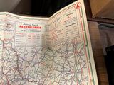 VTG 1940s Sterling Motor Fuels Pennsylvania State info/Road Map Pit Stop