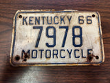 VTG 1966 Kentucky Motorcycle License Plate Shovelhead Honda Dream CB Lambretta