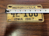VTG Original 1967 Iowa Motorcycle License Plate 42-100 Harley Indian