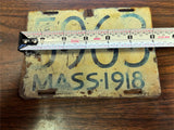 VTG Original 1918 Massachusetts Motorcycle License Plate 5963