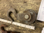 Vtg Metal Industrial Heavy Pulley Block Tackle Hook Barn Decor 7"