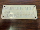 VTG Original 1963 Lynchburg VA Motorcycle License Plate 73 Harley Indian