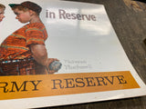 Vtg Strength Reserve Army Recruitment Poster 50's Norman Rockwell 11x21 Military